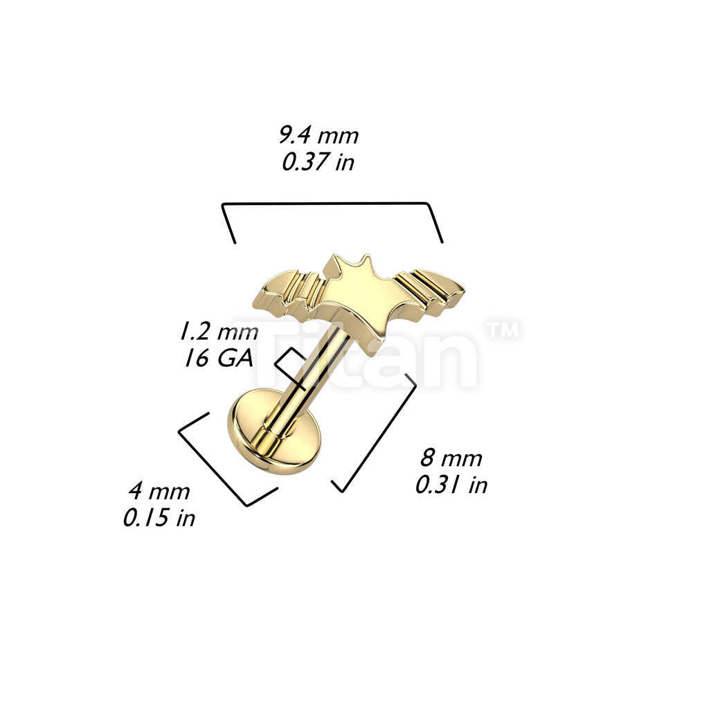 Implant Grade Titanium Internally Threaded Labret With Bat Top - Image 5