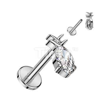 Implant Grade Titanium Internally Threaded Labret With Pineapple CZ Top - Image 2