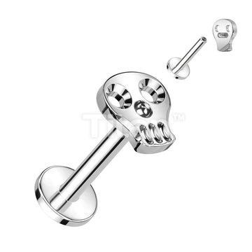 Implant Grade Titanium Internally Threaded Labret With Hollow Skull Top - Image 4