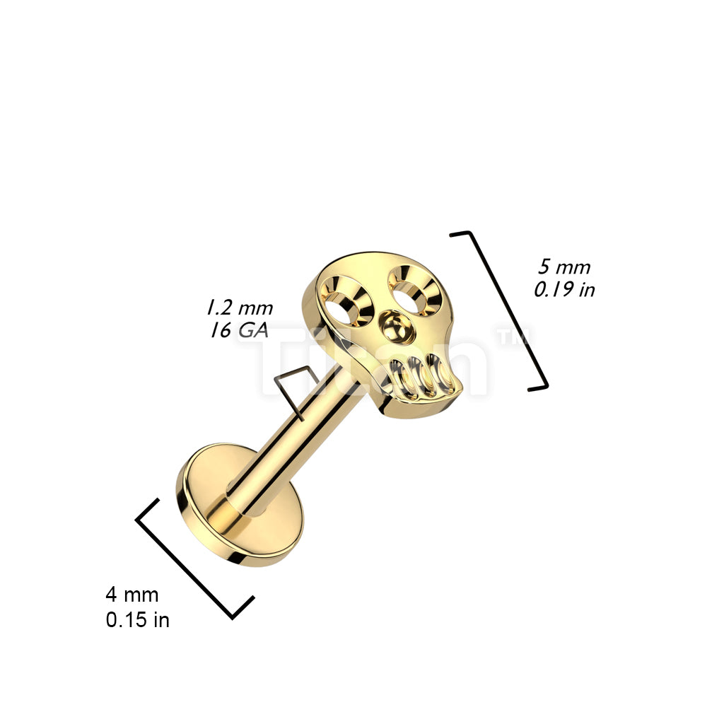 Implant Grade Titanium Internally Threaded Labret With Hollow Skull Top - Image 5
