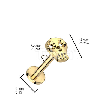Implant Grade Titanium Internally Threaded Labret With Hollow Skull Top - Image 5