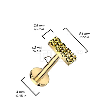 Implant Grade Titanium Internally Threaded Labret With Bumped Cut Rectangle Top - Image 4