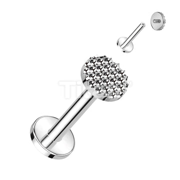 Implant Grade Titanium Internally Threaded Labret With Bumped Cut Round Top - Image 3