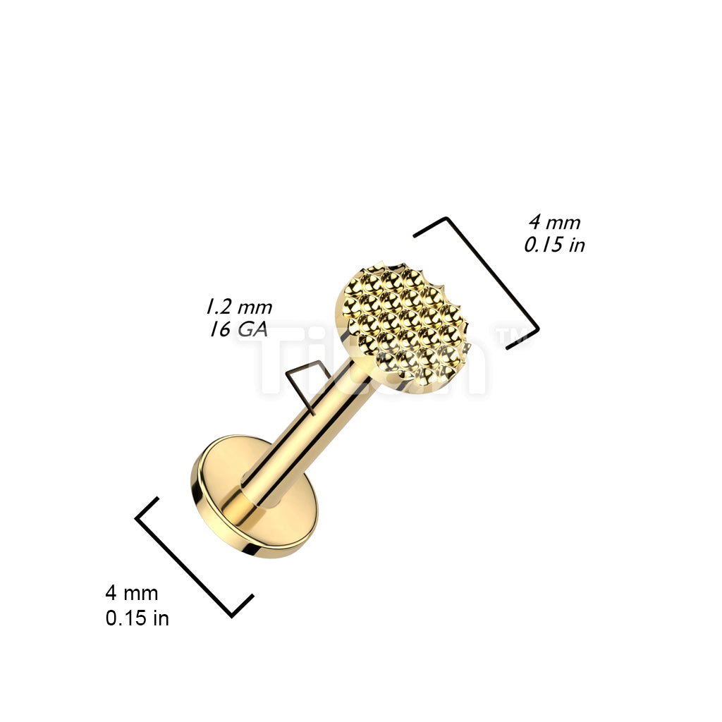 Implant Grade Titanium Internally Threaded Labret With Bumped Cut Round Top - Image 4