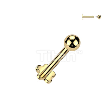 Implant Grade Titanium Internally Threaded Flower Base Flat Back Stud With Plain Ball Top - Image 2