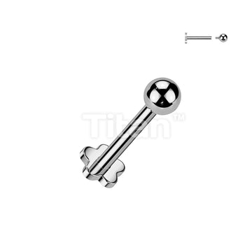 Implant Grade Titanium Internally Threaded Flower Base Flat Back Stud With Plain Ball Top - Image 3