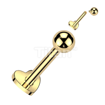 Implant Grade Titanium Internally Threaded Heart Base Labret With Ball Top - Image 2