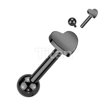 Implant Grade Titanium Internally Threaded Heart Base Labret With Ball Top - Image 8