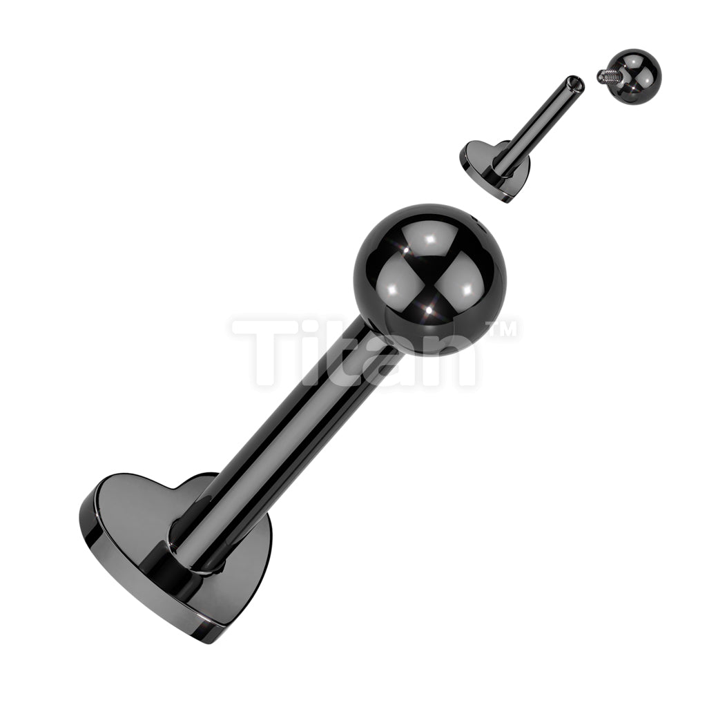 Implant Grade Titanium Internally Threaded Heart Base Labret With Ball Top - Image 3