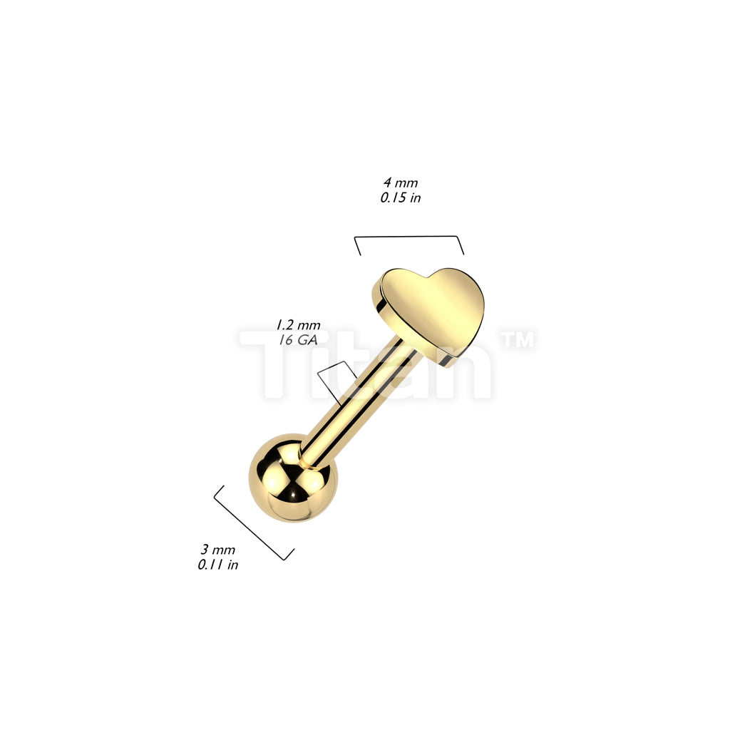 Implant Grade Titanium Internally Threaded Heart Base Labret With Ball Top - Image 11