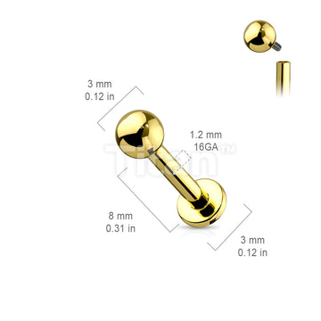 Implant Grade Titanium Internally Threaded PVD Plated Labret - Image 10