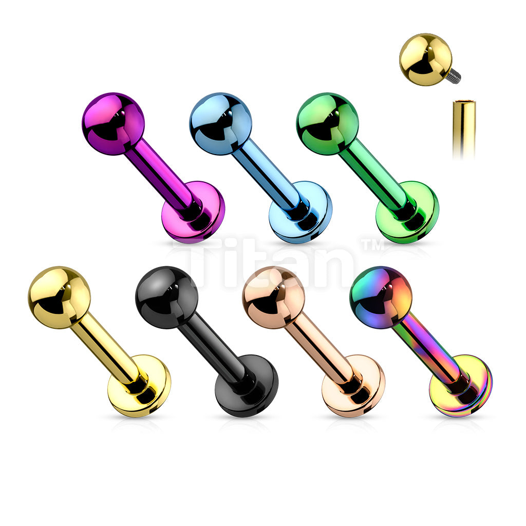 Implant Grade Titanium Internally Threaded PVD Plated Labret - Image 11