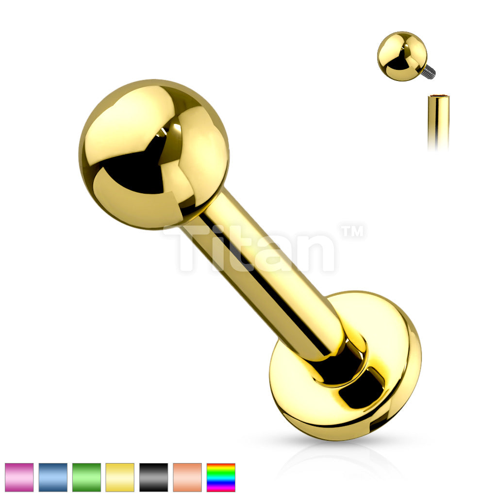 Implant Grade Titanium Internally Threaded PVD Plated Labret - Image 2
