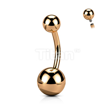 Implant Grade Titanium Internally Threaded Top Ball PVD Plated Basic Belly Button Ring - Image 8