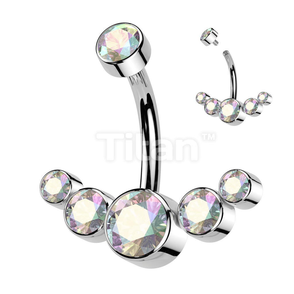 ASTM F136 Titanium Implant Grade Titanium Internally Threaded CZ Bezel... - Image 2