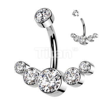 ASTM F136 Titanium Implant Grade Titanium Internally Threaded CZ Bezel... - Image 3