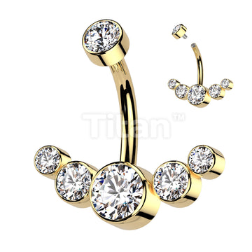 ASTM F136 Titanium Implant Grade Titanium Internally Threaded CZ Bezel... - Image 4
