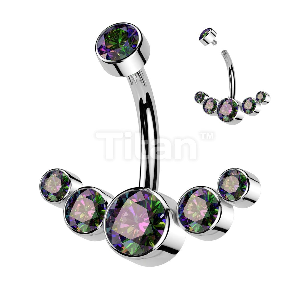 ASTM F136 Titanium Implant Grade Titanium Internally Threaded CZ Bezel... - Image 5