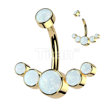 Implant Grade Titanium Internally Threaded Opal Bezel Set Top With 5... - Image 2