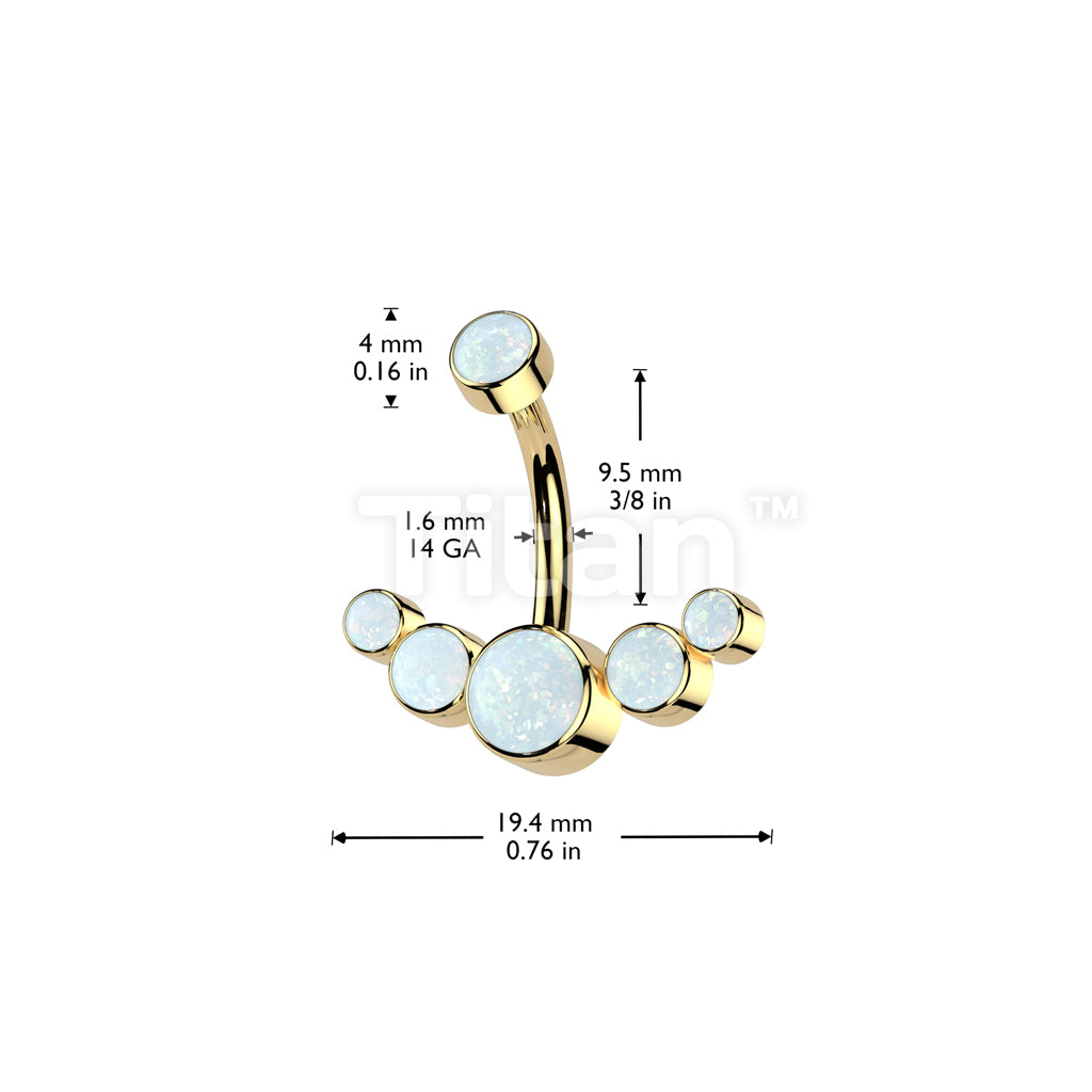 Implant Grade Titanium Internally Threaded Opal Bezel Set Top With 5... - Image 4