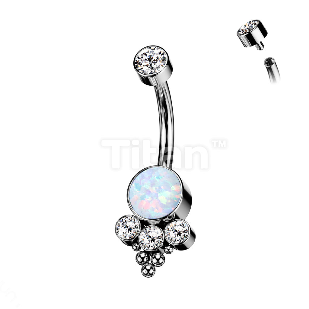 Implant Grade Titanium Internally Threaded Bezel Set CZ Top With Bottom... - Image 3