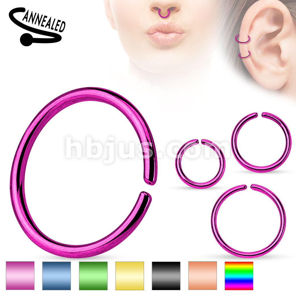 Titanium Anodized over 316L Surgical Steel Annealed and Rounded Ends...