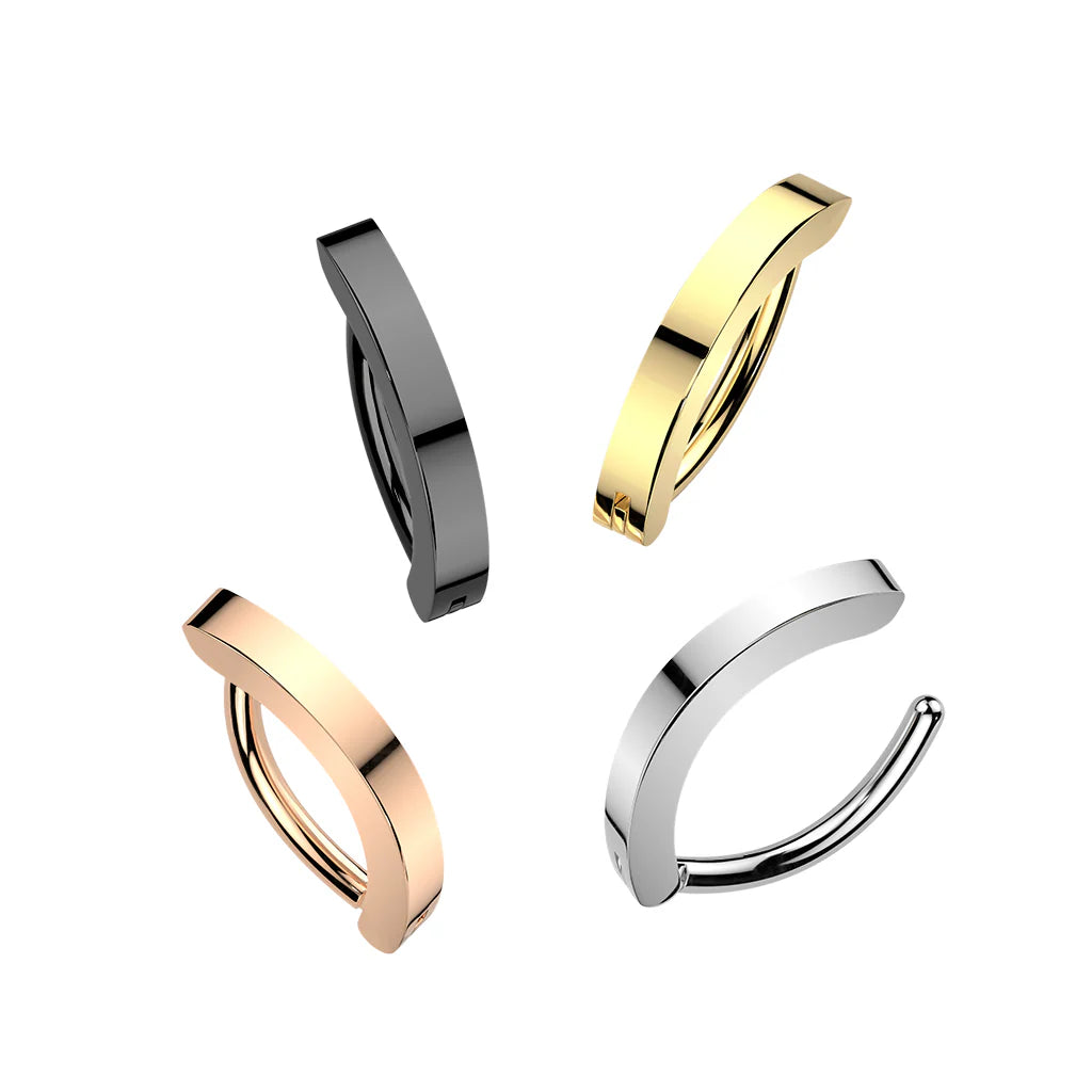 Titanium Hinged Hoop Clicker Eyebrow Ring