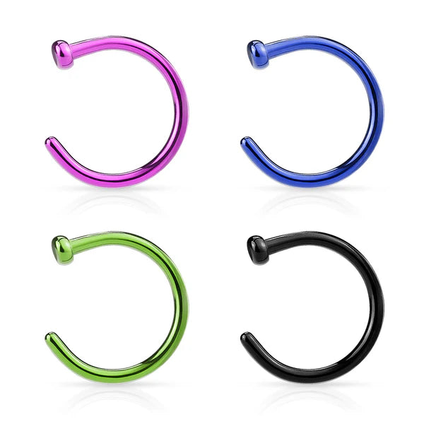 Titanium IP over 316L Surgical Steel Nose Hoop Ring