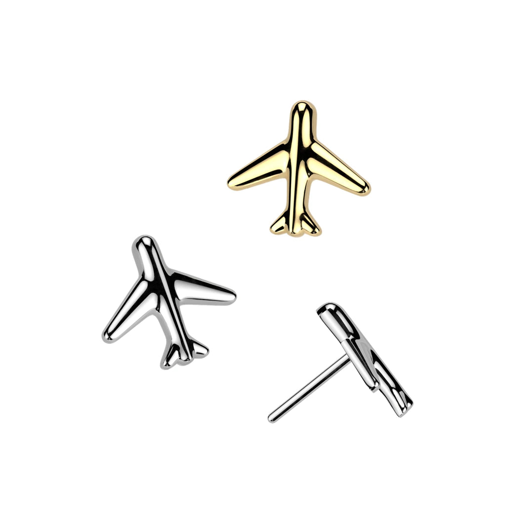 Titanium Threadless Push In Airplane Top