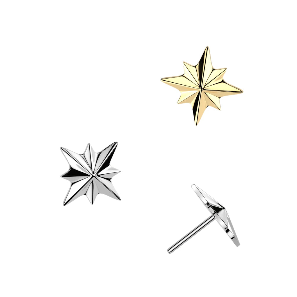 Titanium Threadless Push In Starburst Top