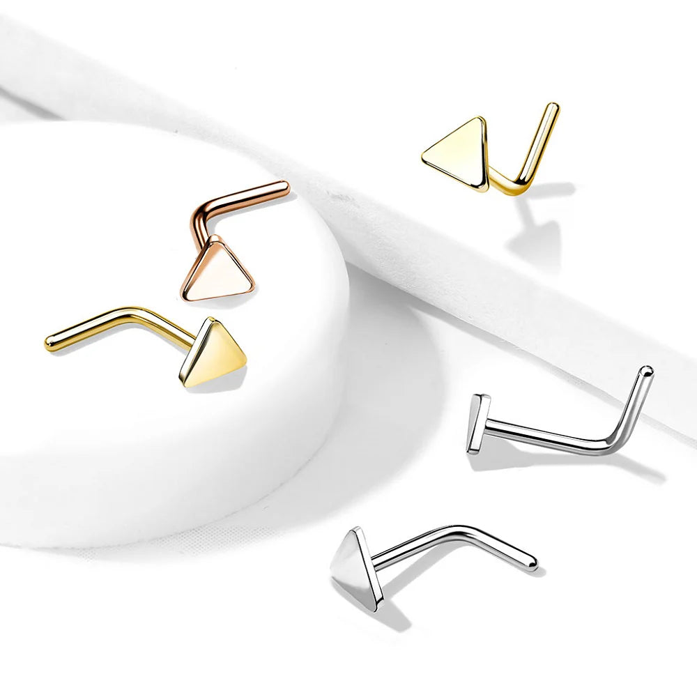 Triangle Flat Top 316L Surgical Steel