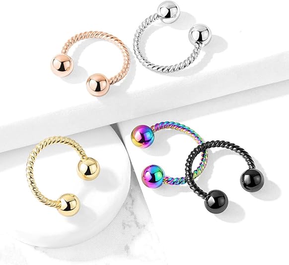 Twisted Rope 316L Surgical Steel Circular Barbell/Horseshoe