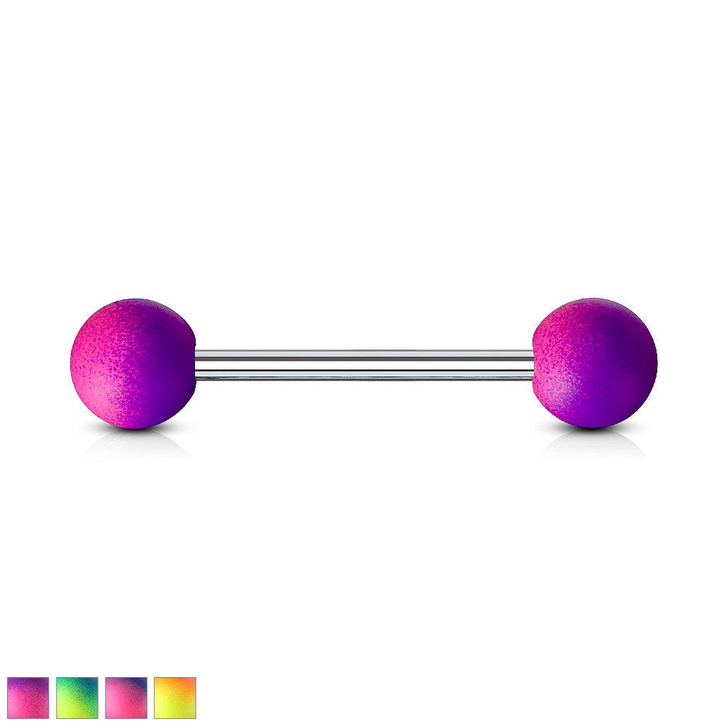 Two Tone Rubber Coating 316L Surgical Steel Barbells