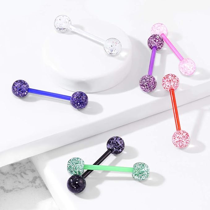 Ultra Glitter Acrylic Balls Flexible PTFE Barbell