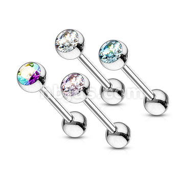 4 Pcs Value Pack of Assorted 316L Surgical Steel Barbell with Gem Ball - Image 2