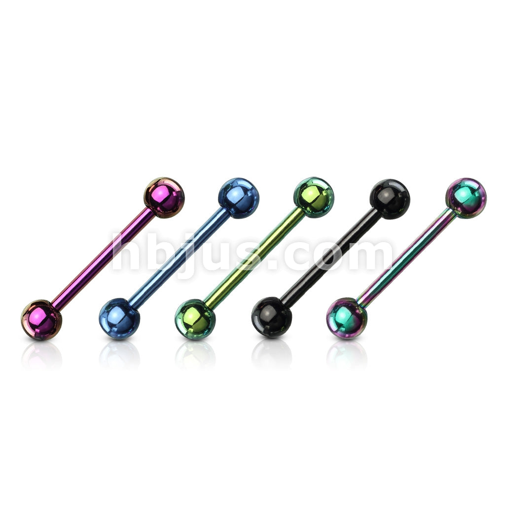 5 Pcs Value Pack of Assorted Color Titanium IP Over 316L Stainless Steel Barbells - Image 2