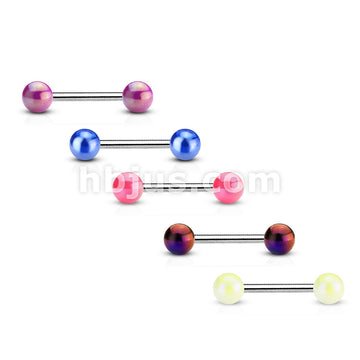 5 Pcs Metalic Coating Balls 316L surgical Steel Barbell Value Pack - Image 2
