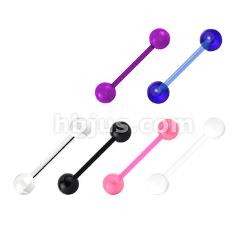 6 Pcs Value Pack Bio Flex Barbells with UV Light Reactive Acrylic Balls - Image 2