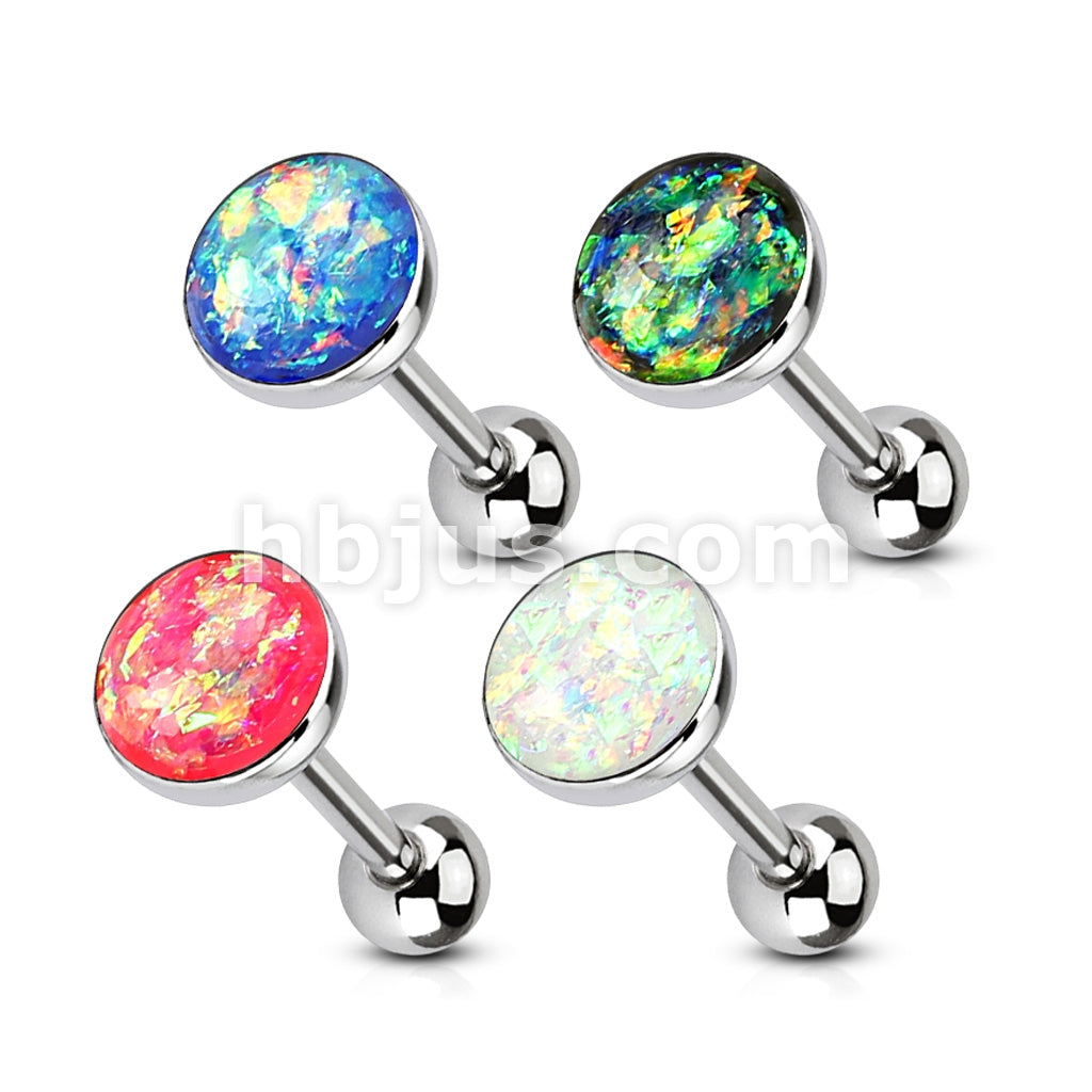 4 Pcs Value Pack Opal Glitter Set 316L Surgical Steel Barbells - Image 2