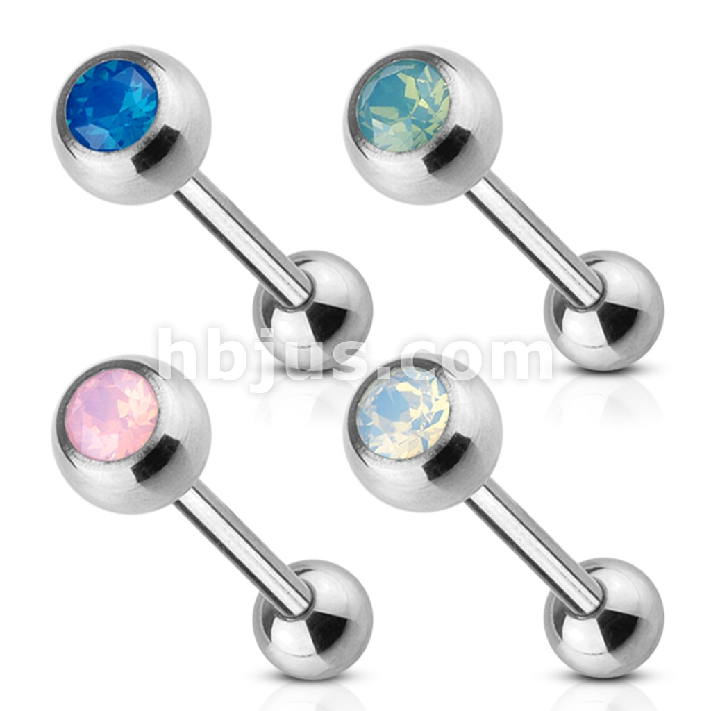 4 Pcs Value Pack Opalite Crystal Set 316L Surgical Steel Barbells - Image 2