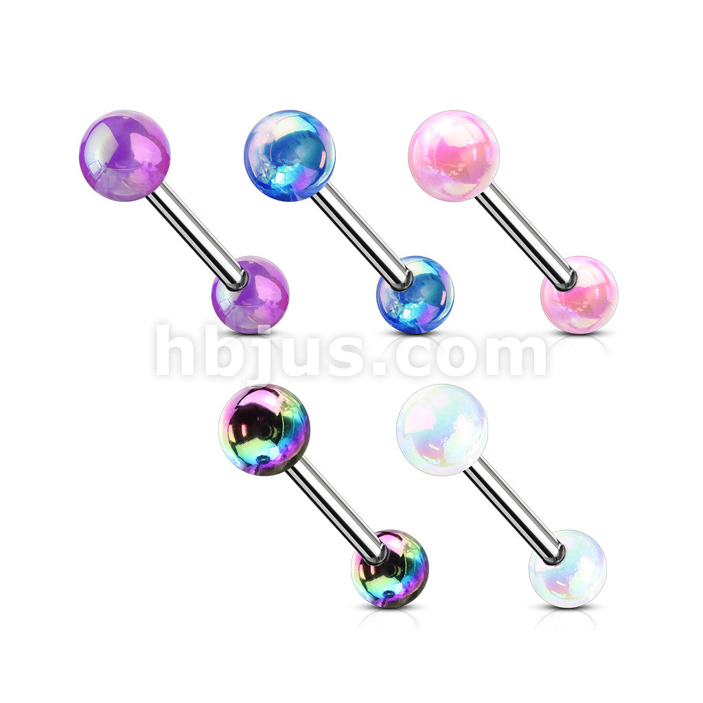 5 Pcs Value Pack Metallic AB Coating Balls 316L Surgical Steel Barbells - Image 2