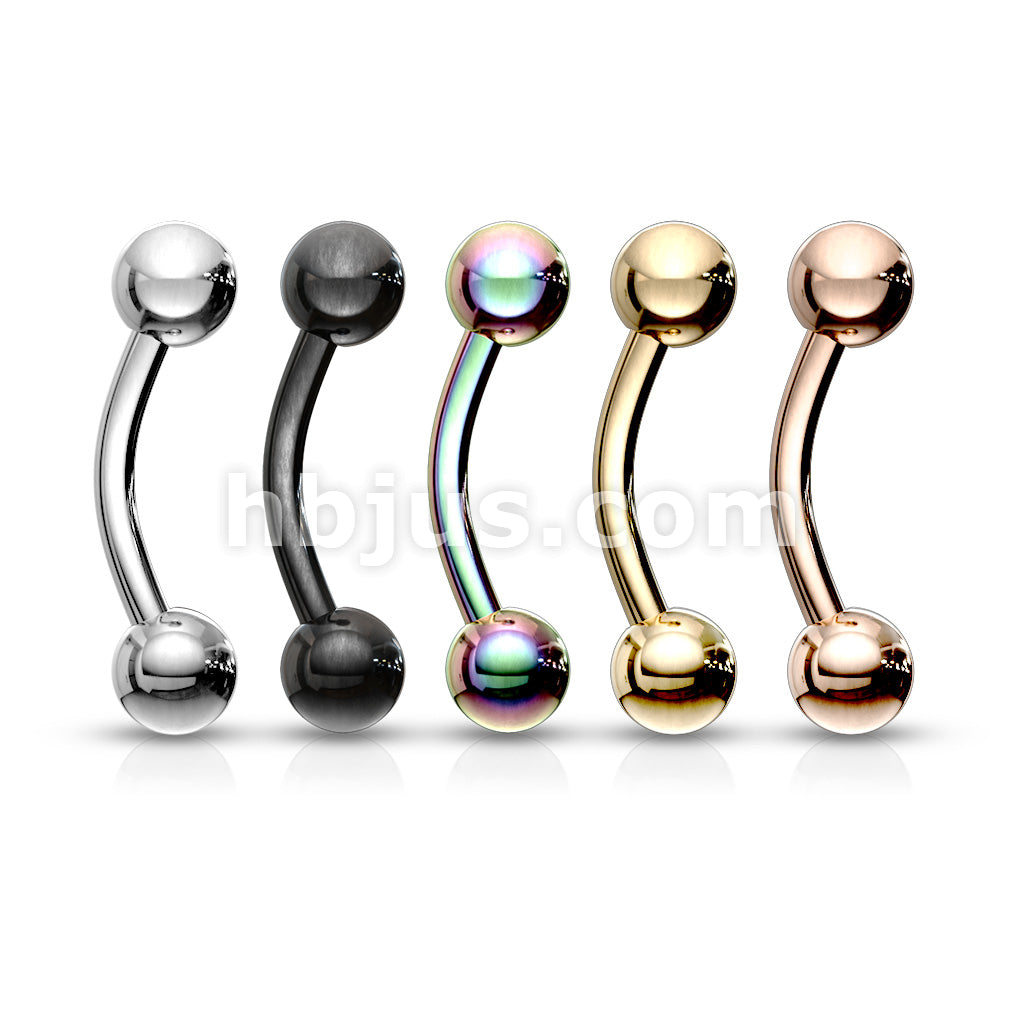 5 Pcs Value Pack Plated Mixe Color 316L Surgical Steel Eyebrow Curve Ring - Image 2