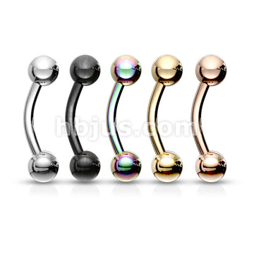 5 Pcs Value Pack Plated Mixe Color 316L Surgical Steel Eyebrow Curve Ring - Image 2