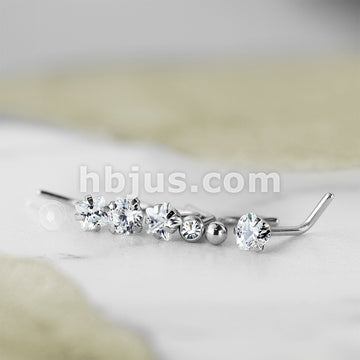 7 Pcs Pre Loaded Essential L Bend 316L Surgical Steel Nose Stud Rings Gem Box Package - Image 4