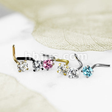 7 Pcs Pre Loaded L Bend Prong Set CZ 316L Surgical Steel Nose Stud Rings Gem Box Package - Image 4