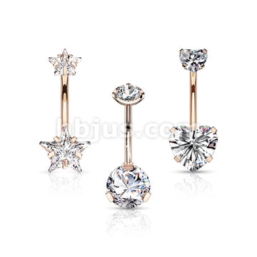 3 Pcs Pre Loaded Assorted 316L Surgical Steel Internal Thread Top Double Jeweled Belly Ring Gem Box Package - Image 4