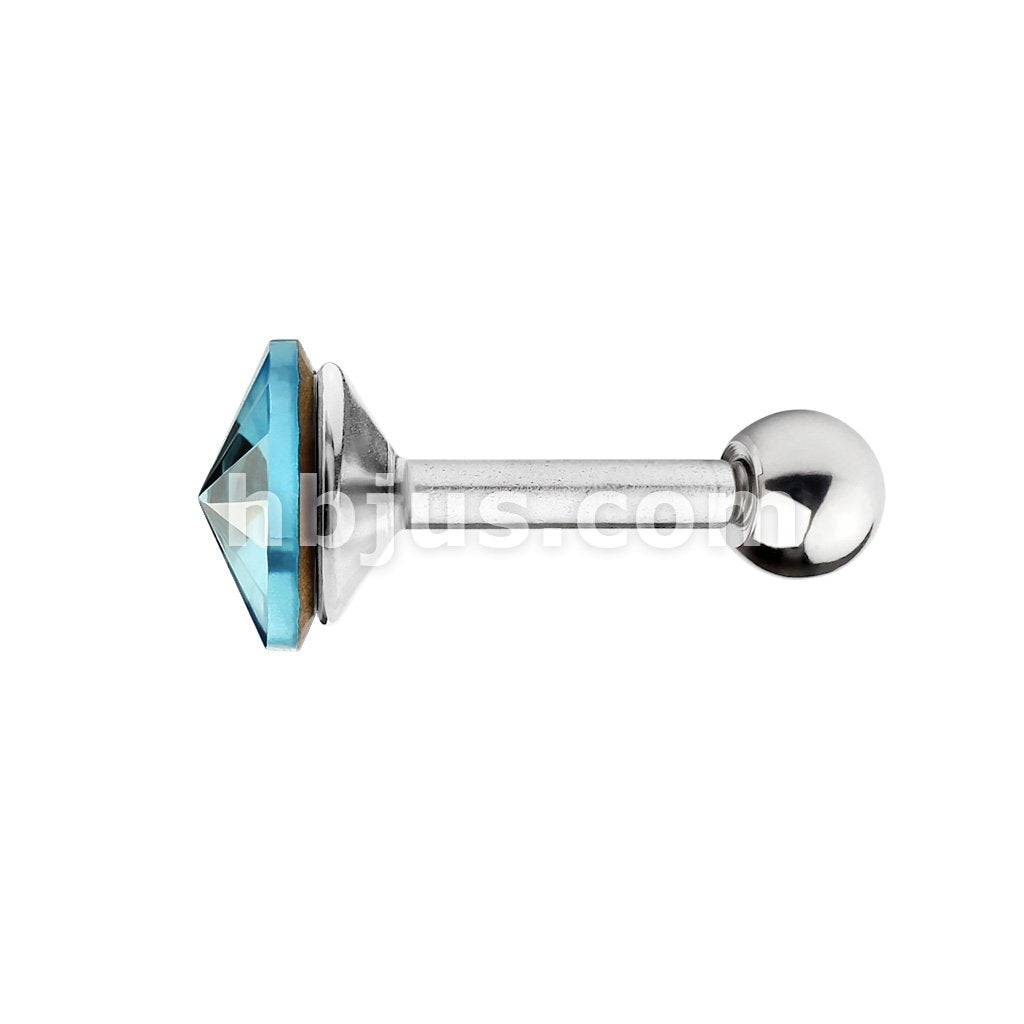 5 Pcs Value Pack of Assorted 316L Surgical Steel Pointed Crystal Cartilage/Tragus Barbell - Image 2