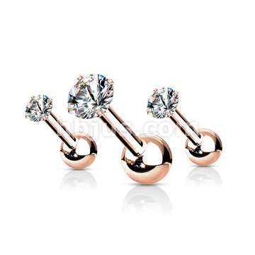 3 Pcs Value Pack of Assorted 316L Cartilage/Tragus Bar with Prong Set CZ Top - Image 4