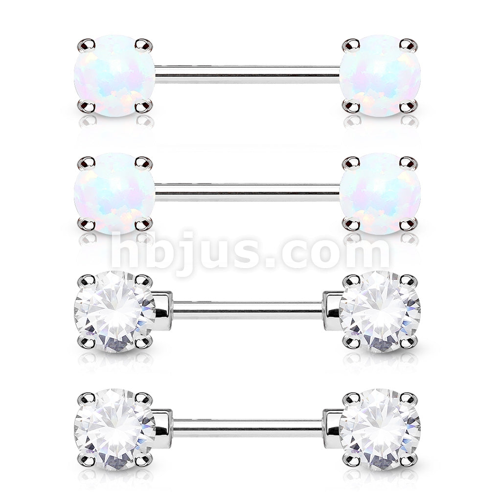 2 Pair Value Pack Double Front Facing Round Prong Set 316L Surgical Steel Nipple Bar - Image 2