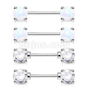 2 Pair Value Pack Double Front Facing Round Prong Set 316L Surgical Steel Nipple Bar - Image 2